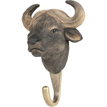Handcarved hook African Buffalo