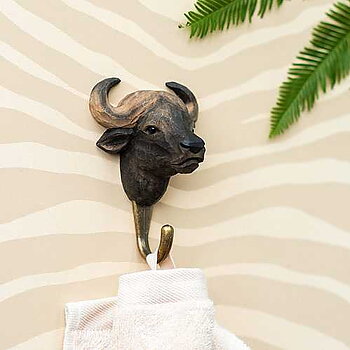 Handcarved hook African Buffalo