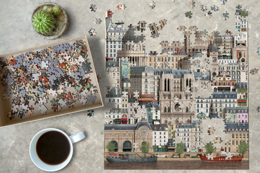 Acheter puzzle 500 pièces Noël à Paris de Martin Schwartz