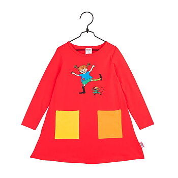 Pippi Dress - Happy Pippi, red size 110