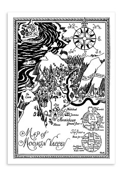 Moomin mini poster - Map of Moominvalley, English