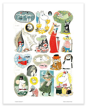Mumin mini poster - Muminkaraktärer, färg