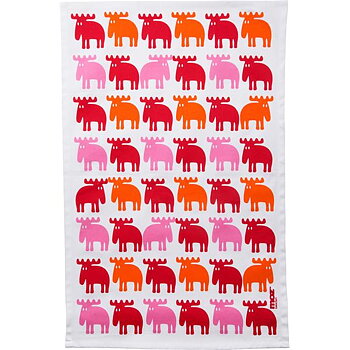 Kitchen towel Moose, red