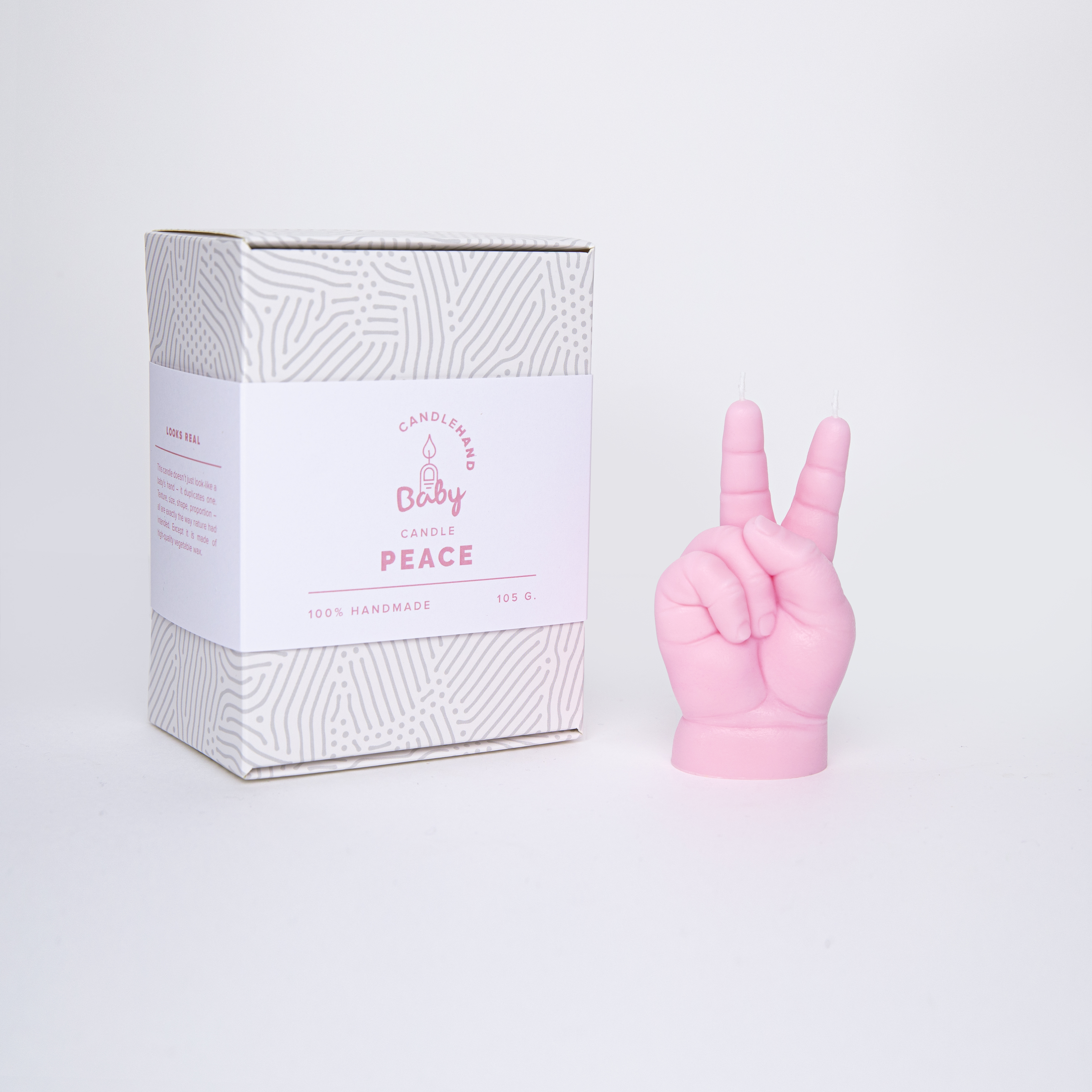 Ljus Babyhand - Peace, rosa - 3