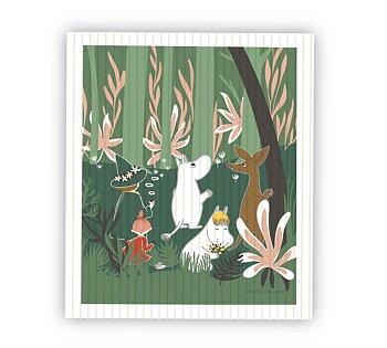 Moomin dishcloth - Forest, green
