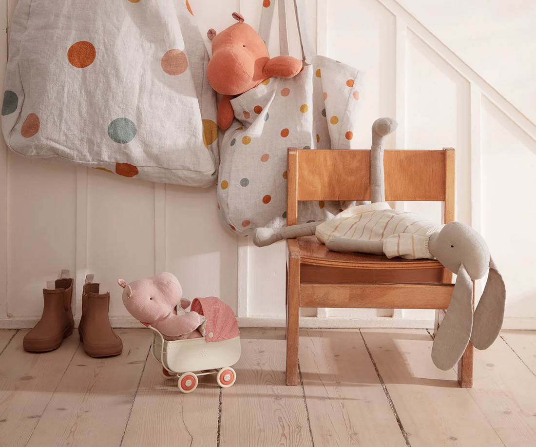 Maileg - Pram, Micro - Coral - 3
