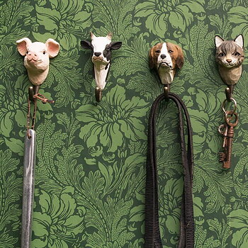 Hand carved hook Cow