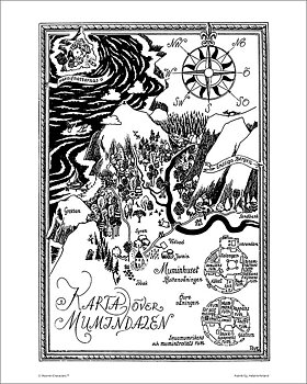 Mumin mini poster - Karta över Mumindalen, svenska