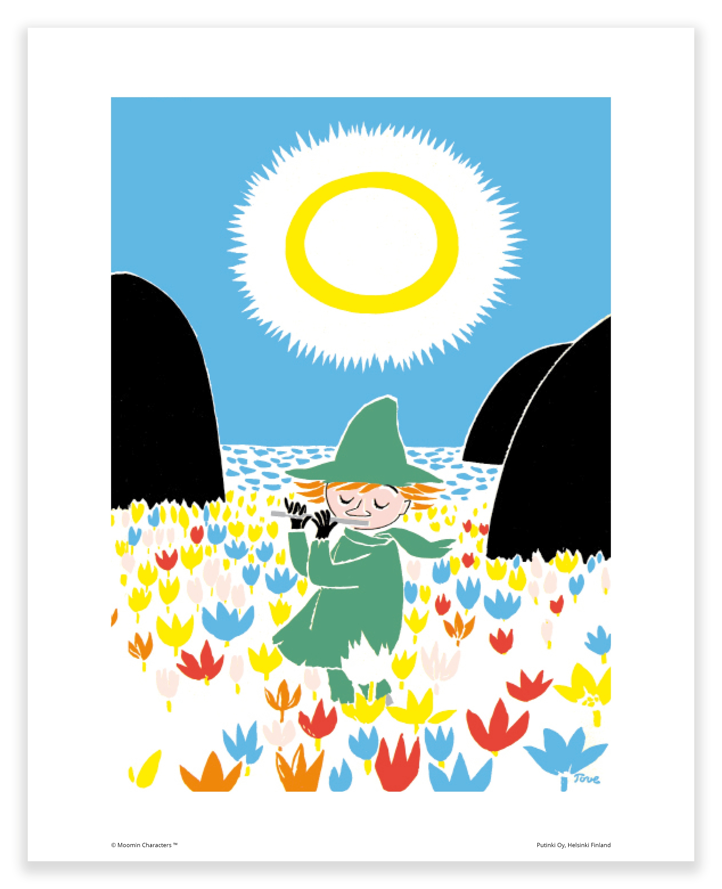 Mumin poster 50x70 cm - Snusmumriken spelar flöjt 