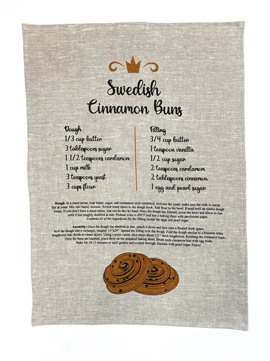 Kökshandduk - Swedish Cinnamon Buns, linne