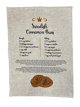 Kökshandduk - Swedish Cinnamon Buns, linne