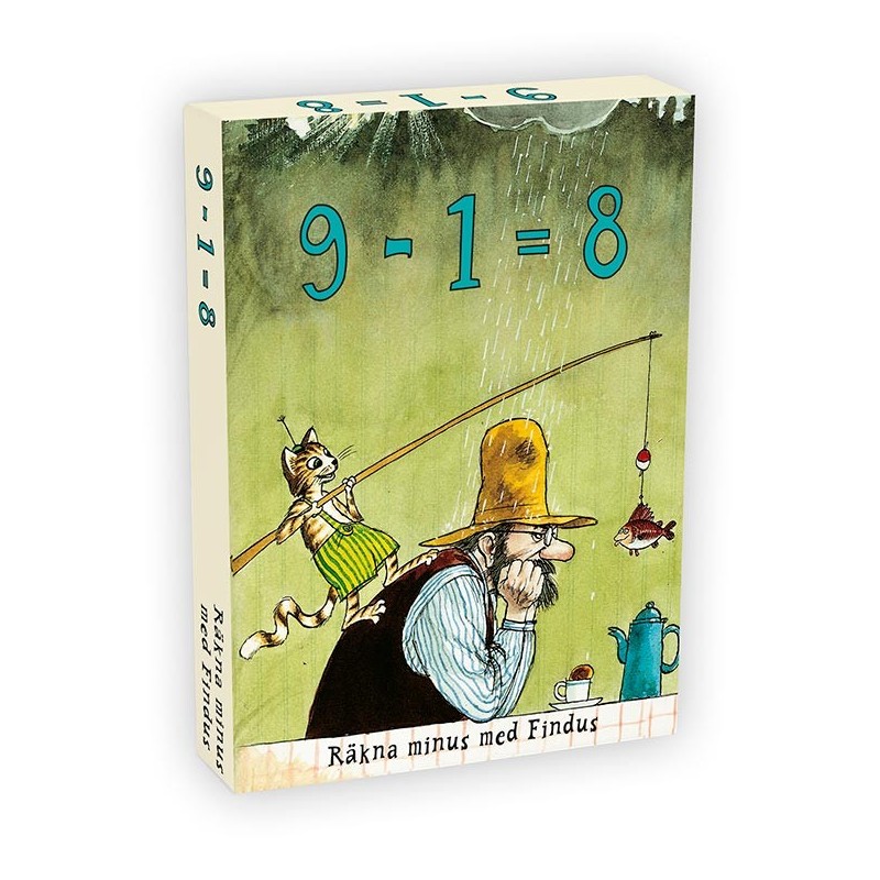 Findus counting game, 9-1 = 8