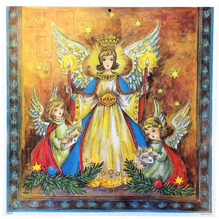 German Advent Calendar Trio of Angels