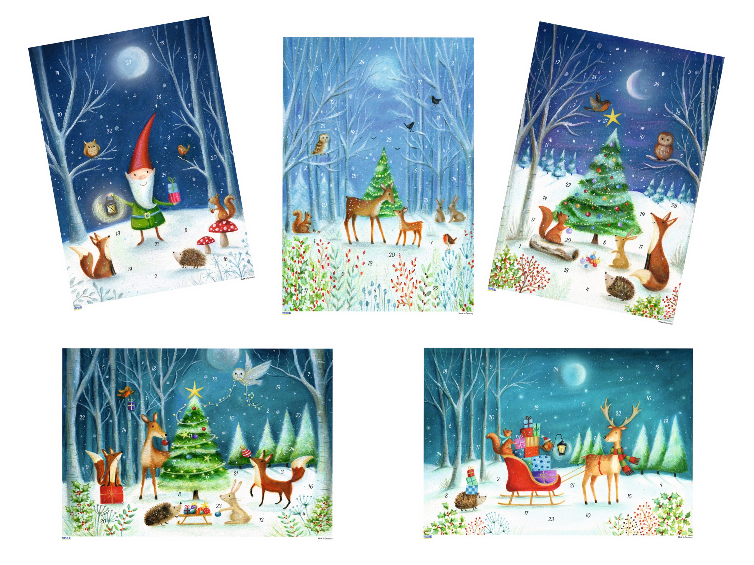 Adventskalender A4 - Rådjur i skogen - 2
