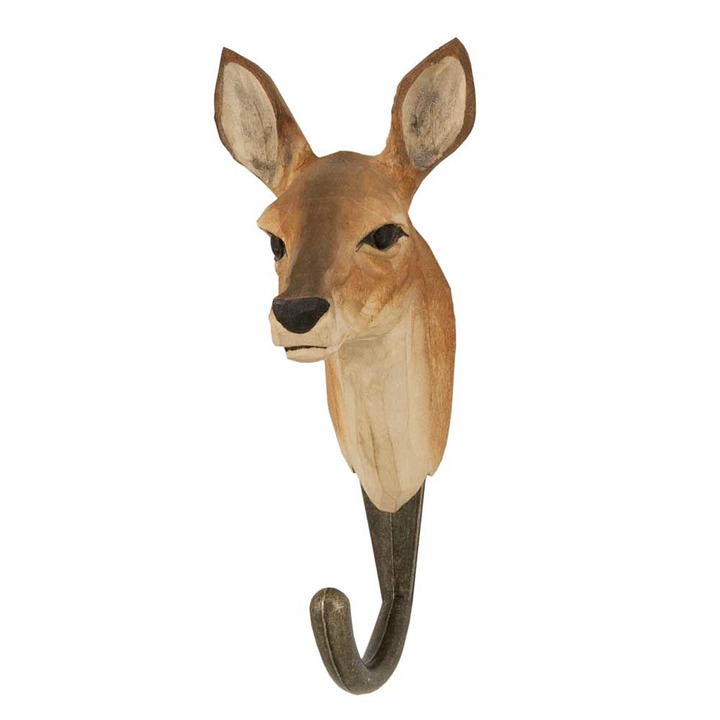 Hand-carved hook Deer