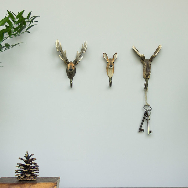 Hand-carved hook Deer - 3