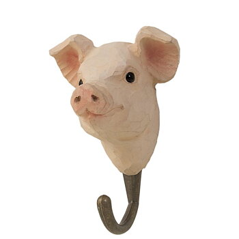Handcarved hook Pig