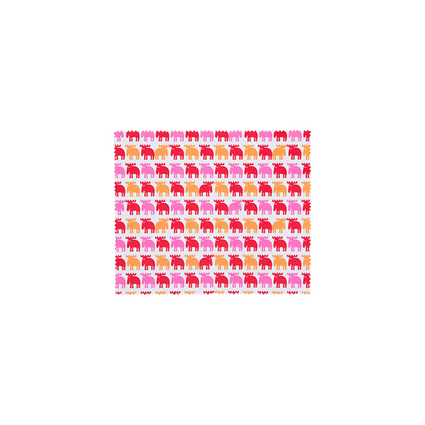 Putsduk Älg, röd/orange/rosa