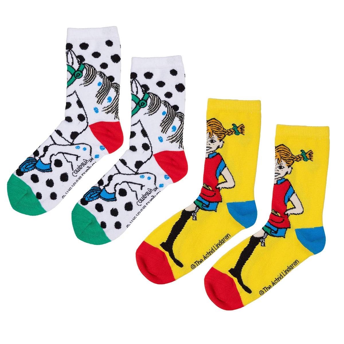 Pippi strumpor 2-pack, gul/vita 31/34