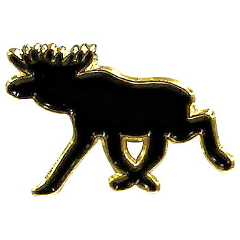 Pin - Älgsiluett, svart