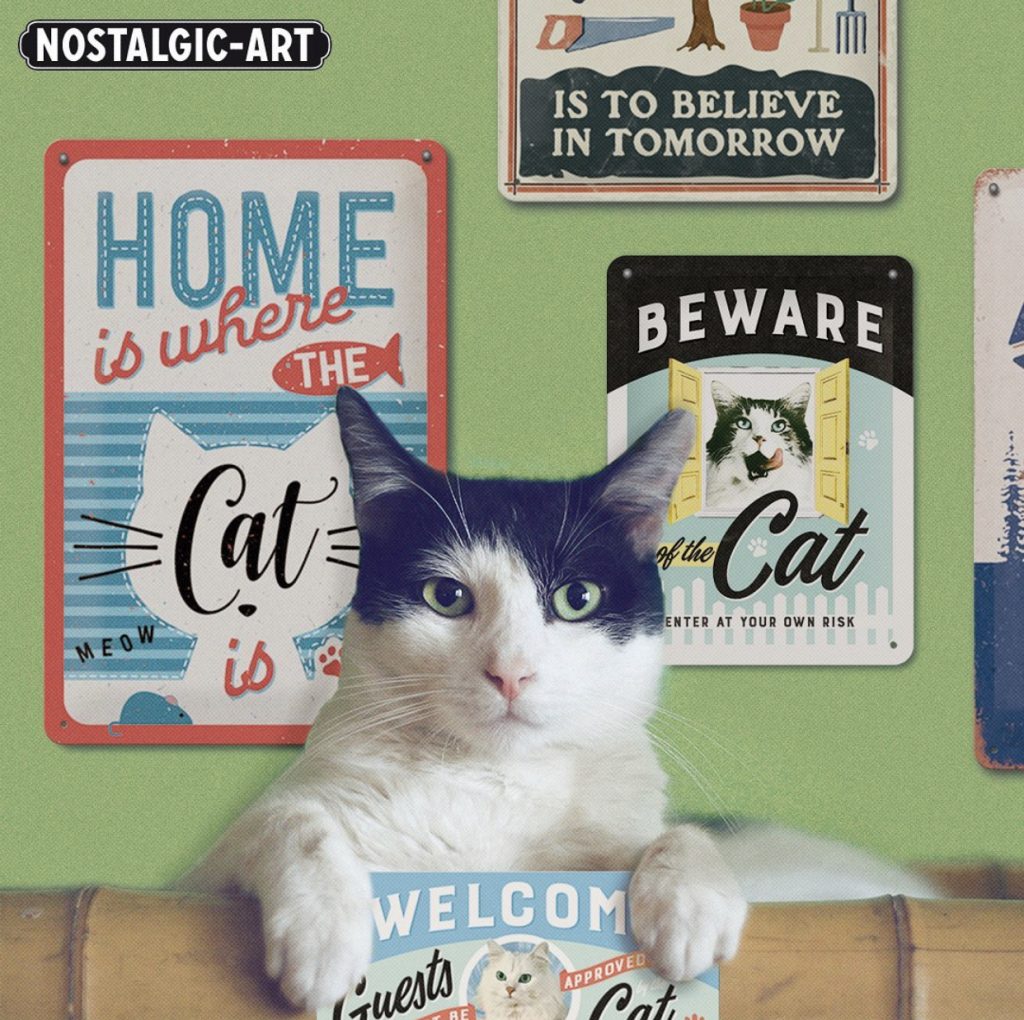 Skylt - Beware of the cat - 2