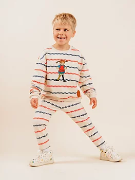 Pippi Longstocking Shirt Square/Stripe Putty size 98
