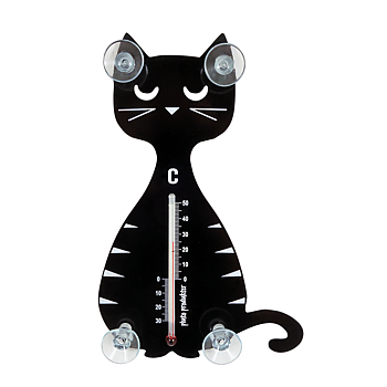 Temometer - Lurig katt, svart