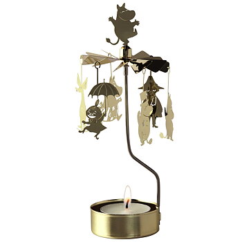 Rotary Candle holder Moomin Family, gold