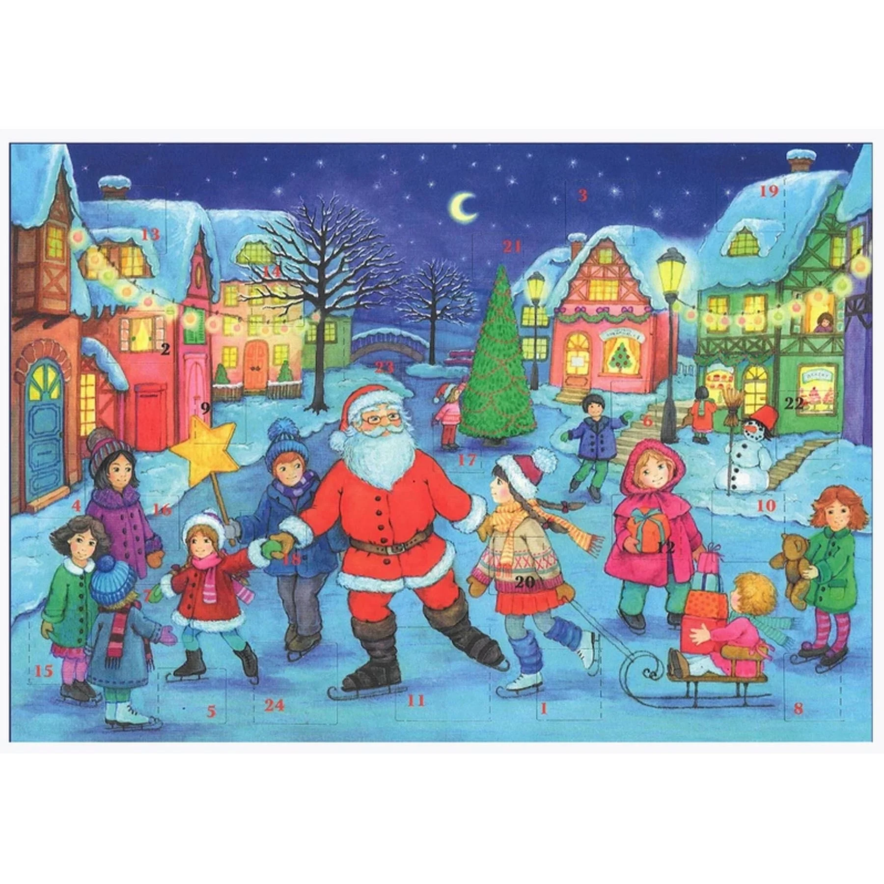 Advent Calendar A4 Skating with Father Christmas
