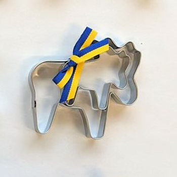 Set pepparkaksmått i rostfritt stål - Älg, med band