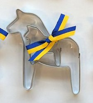 Set pepparkaksmått i rostfritt stål - Häst, med band