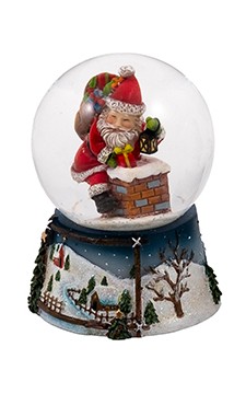 Glasglob Tomte i skorsten, Liten