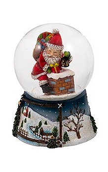 Glasglob Tomte i skorsten, Liten