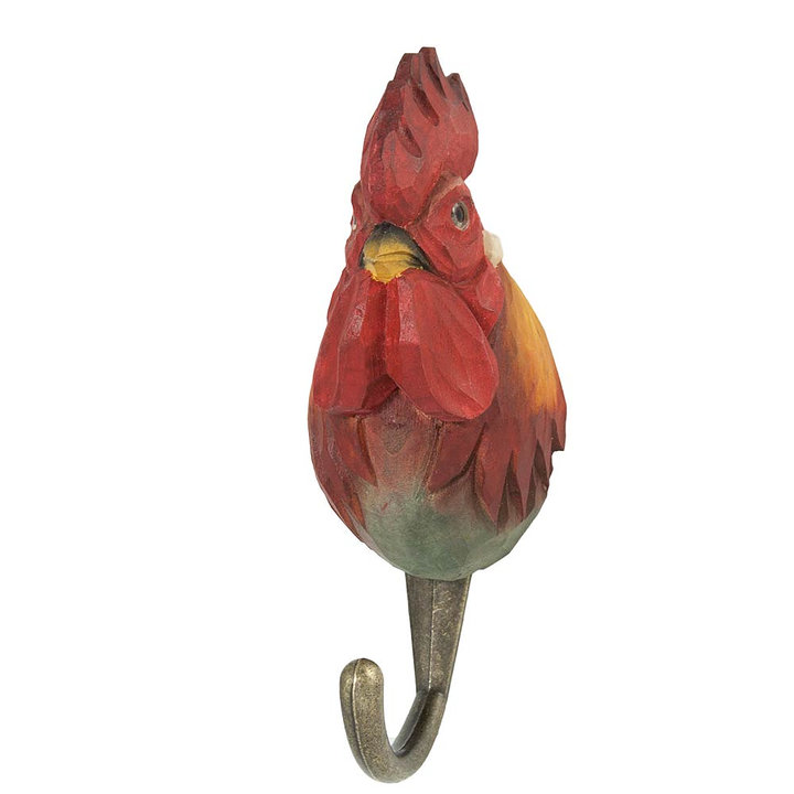 Handcarved hook Rooster