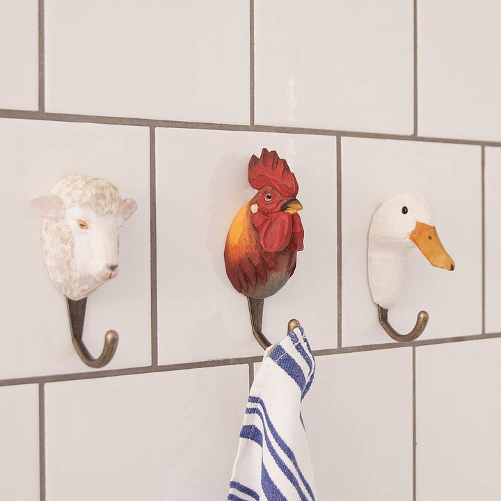 Handcarved hook Rooster - 2