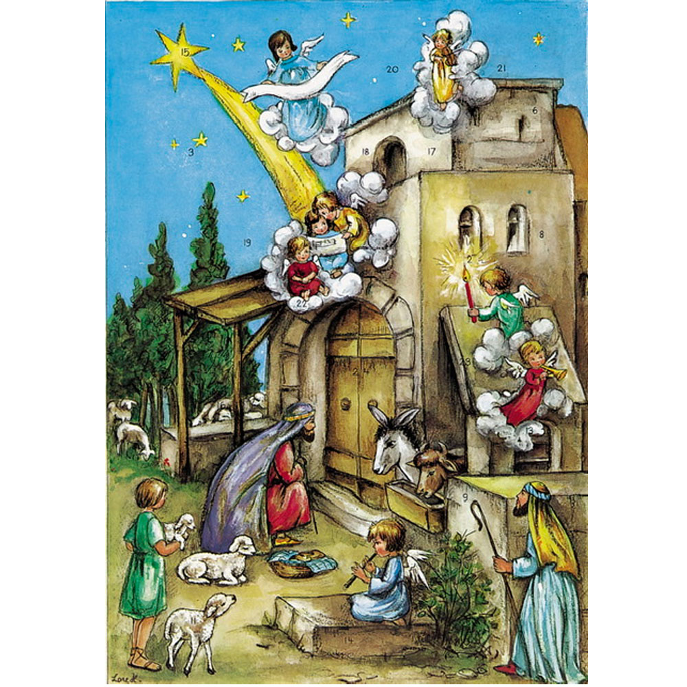 Adventskalender A4 - Julkrubba - 2