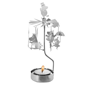 Rotary candle holder Moomin Family, silver