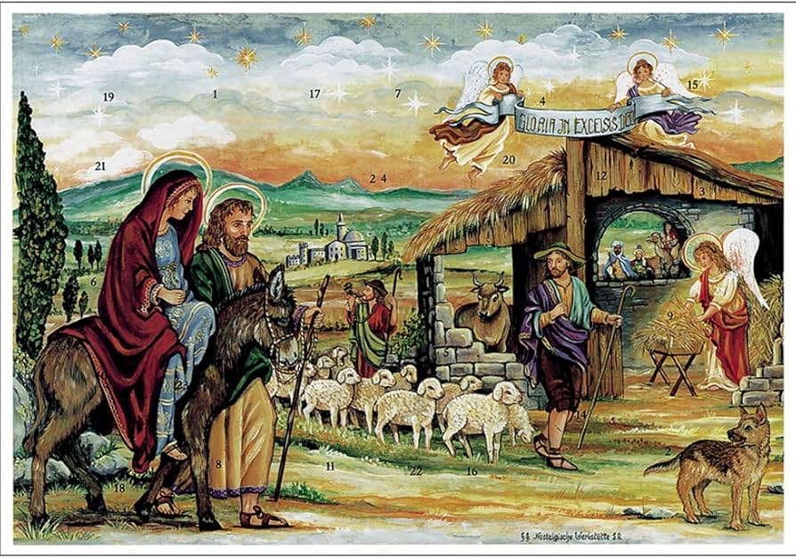 Adventskalender A4 - Maria och Josef