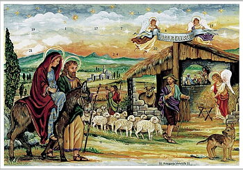 German Advent Calendar A4 Nativity Scene