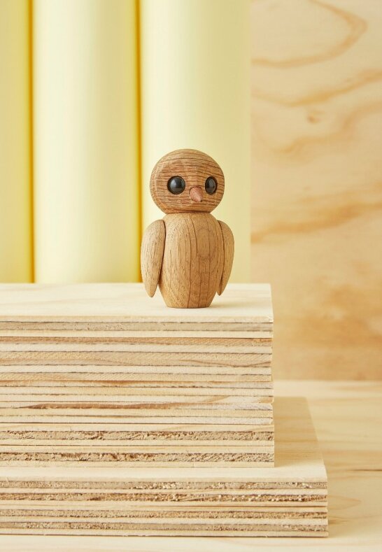 Wise Owl Wooden Decoration 7 cm Oak - 4