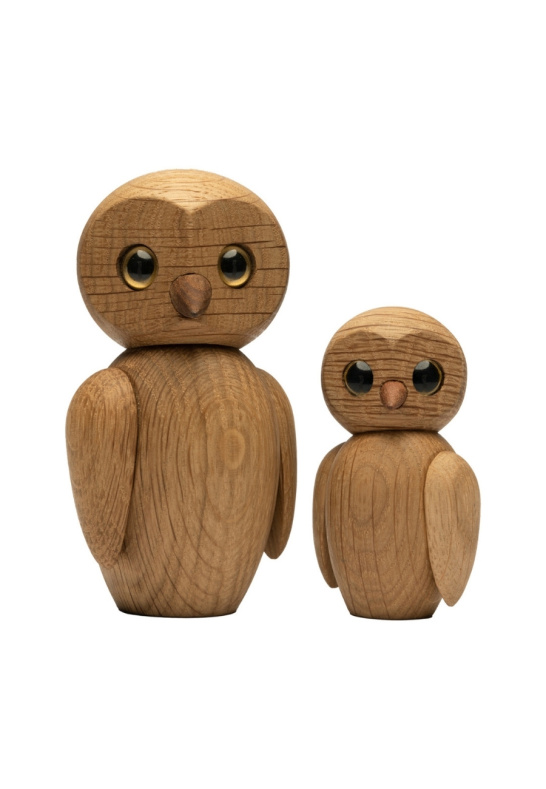 Wise Owl Wooden Decoration 7 cm Oak - 3