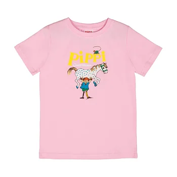 Pippi Longstocking Pippi Logo T-Shirt Pink 122/128