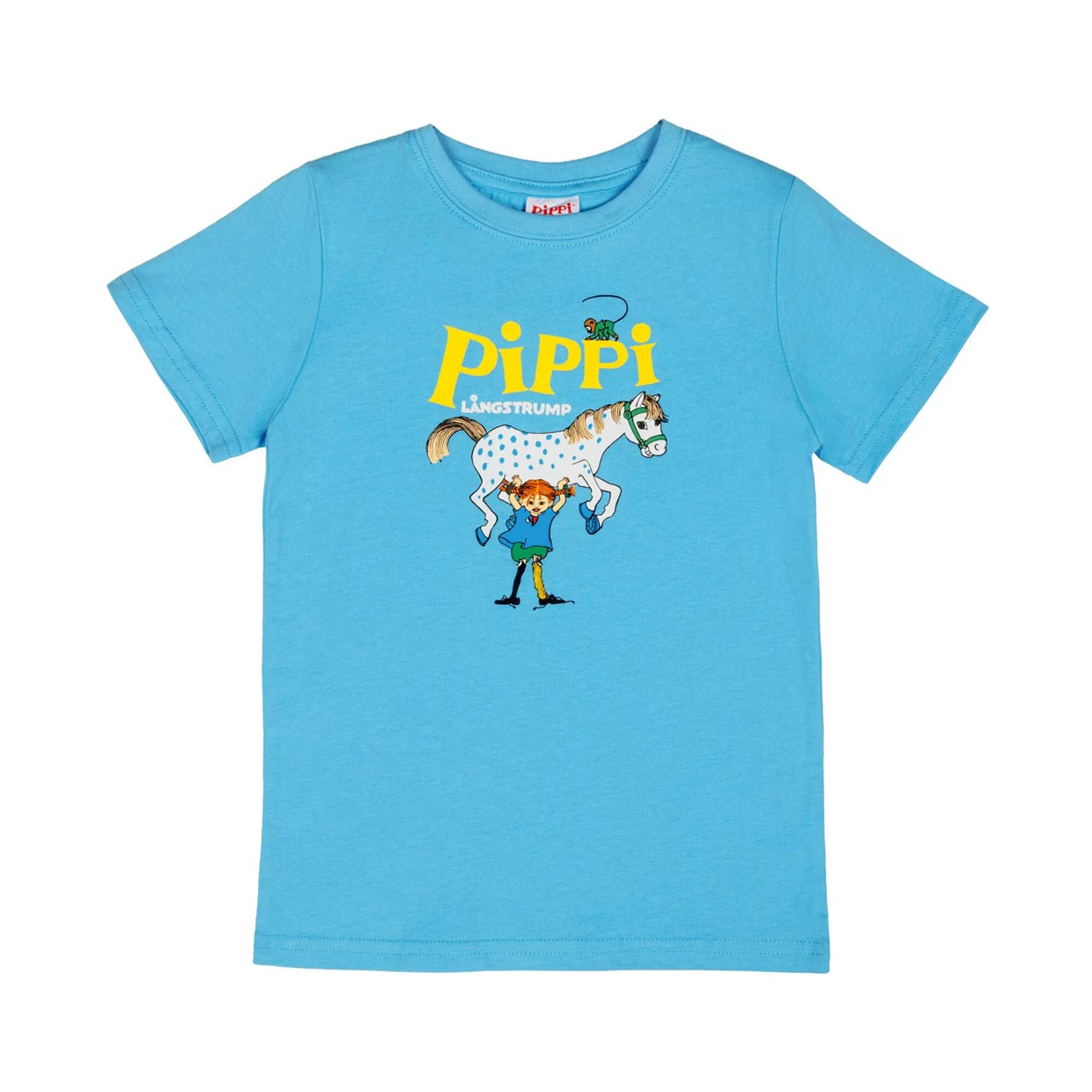 T-shirt Pippi Långstrump - Pippi logo, blå 98/104