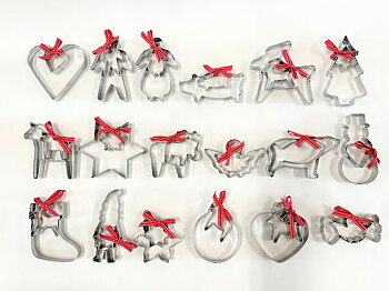 Set Cookie Cutter - Christmas tree & Star, with ribbon