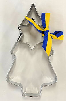 Set Cookie Cutter - Christmas tree & Star, with ribbon