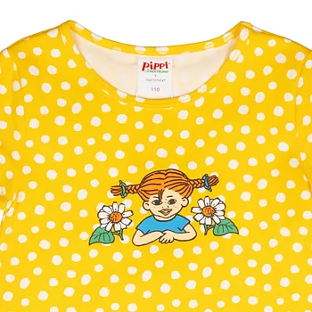 Pippi Longstocking Speckled Dress Short-sleeved Yellow size 116