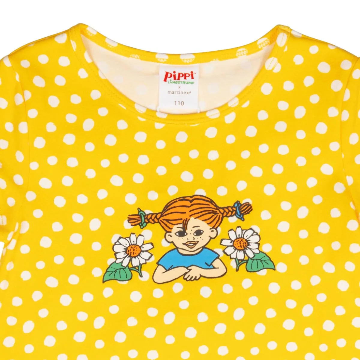 Pippi Longstocking Speckled Dress Short-sleeved Yellow size 128 - 2
