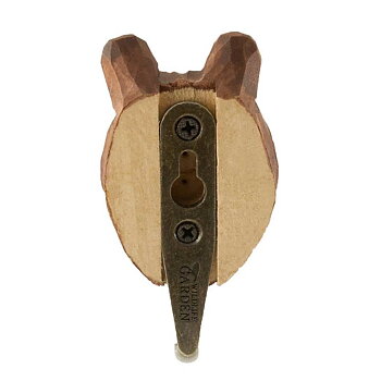 Hand-carved hook Brown Bear
