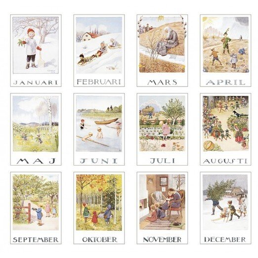 Elsa Beskow månadsbild A4 - Februari - 2