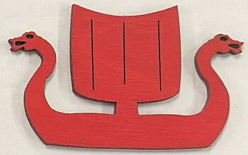 Magnet Vikingaskepp, röd